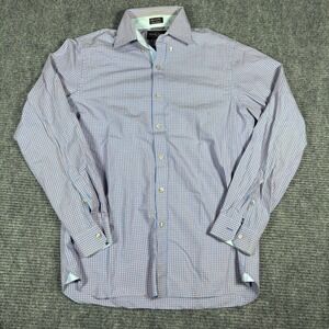 Black Brown 1826 Mens M M Tailored Fit Button Down Shirt Blue Pink Gingham